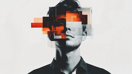 Abstract Portrait of Man: A Contemporary Digital Art Piece Exploring Identity and Expression