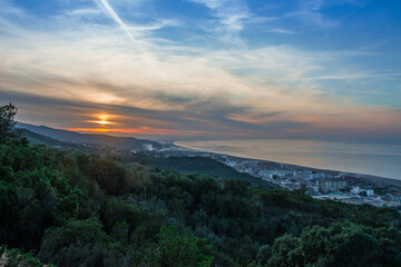 Fototapeta premium algeria, village, mediterranean sea, africa, north africa, algiers, aerial africa, algeria village, algerian, african village, algeria tourism, aerial, arab, road, arabic, jijel, morning, african.