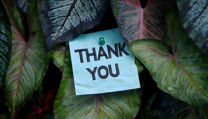 Sticky notes with the text "Thank you".Post it.	