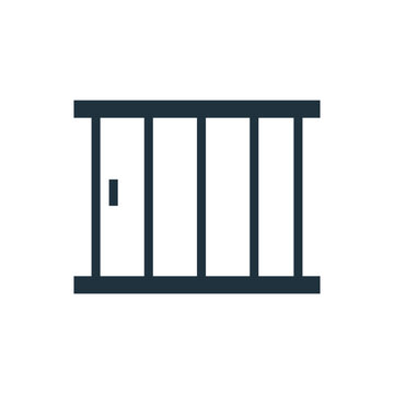 recommend clip art: Iron bars flat icon, prison criminal illustration, isolated on white background. 