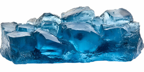 Fototapeta premium Vibrant Blue Crystal Cluster, A Sparkling Gemstone Aggregation Displaying Intense Color and Facetted Textures