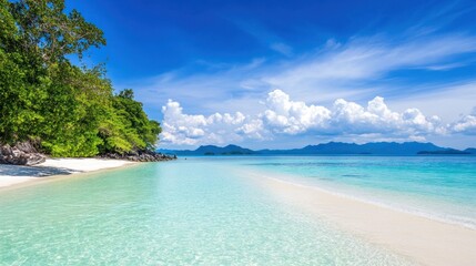 Fototapeta premium Tropical Paradise: Idyllic Beach and Azure Waters