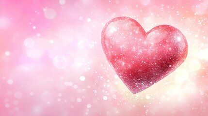 pink heart on a pastel pink background Valentine
