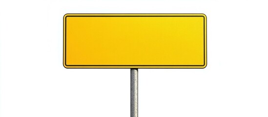 Blank yellow road sign or Empty traffic signs isolated on white background. Copy space image.
