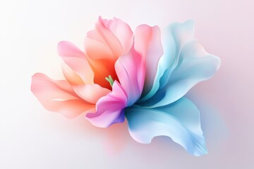 Fototapeta premium A vibrant, abstract floral design featuring soft pastel colors blending harmoniously to create a delicate and elegant appearance.