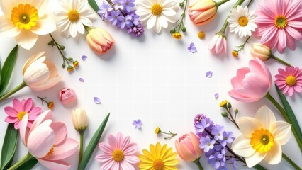 Vibrant floral arrangement with daffodils and tulips for spring celebration and creative design