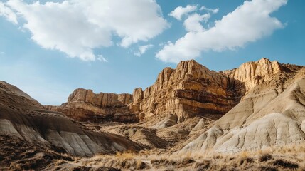 Fototapeta premium Majestic Desert Canyon Landscape Under a Blue Sky