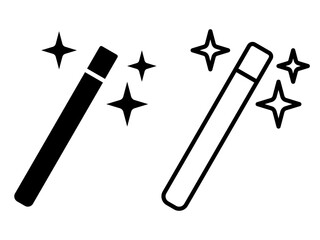 magic wand icon, simple flat style, vector illustration symbol sign logo template pictogram, for ui or ux isolated on white for mobile app, editable