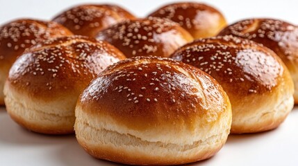 Fototapeta premium Closeup of Freshly Baked Burger Buns