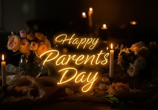 Fototapeta Greeting cards, posters and text inscriptions for Happy Parents' Day