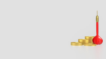 Darts and coins for Business concept 3d rendering.