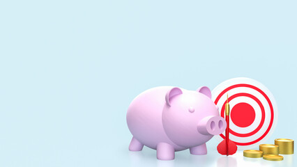 The piggy bank and dart for saving or earn concept 3d rendering.