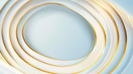 Obraz premium Abstract design featuring layered curves with a golden edge on a soft background.
