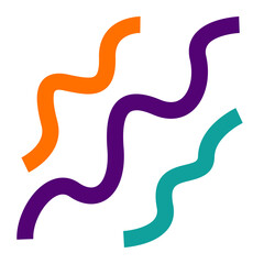 Naklejka premium Fun Colorful Line Doodle Shapes