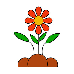 Plant & Flowers Filled Color Icons Set