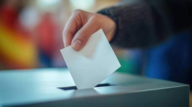 Stimmzettel wird eingeworfen