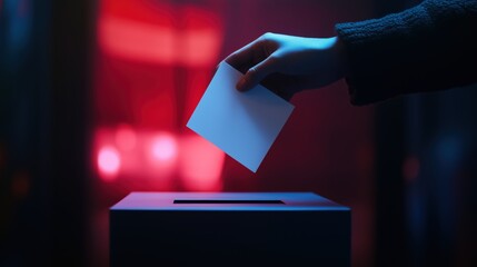 Hand bei nächtlicher Stimmabgabe