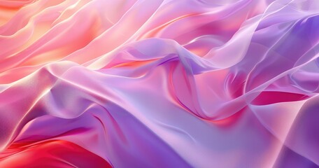 Obraz premium A smooth, flowing fabric with soft gradients of pink and lavender hues.