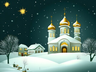 Fototapeta premium church in the snow