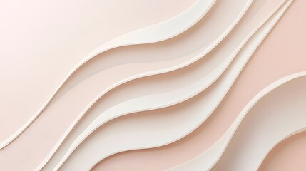 Abstract Wave Pattern in Pastel Shades of White and Pink