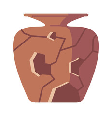 Broken antique pot vector illustration