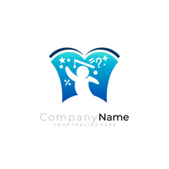 book and student logo as a symbol of intelligence