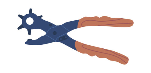 Leather punching pliers tool vector illustration