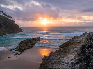 Sunrise Over the Ocean with Rocks