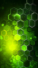 Abstract Green Hexagon Pattern Background