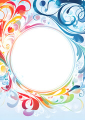 Colorful Abstract Swirl Frame Background with Vibrant Artistic Design