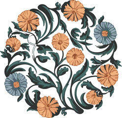 Delicate Black and White Floral Pattern