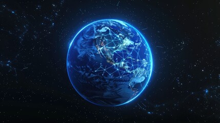 Fototapeta premium Earth and Its Interconnected Network