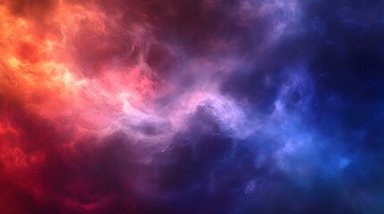 Abstract swirling red and blue nebula cosmic cloudscape