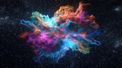 Cosmic Nebula in the Starry Sky