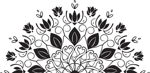 Delicate Black and White Floral Pattern