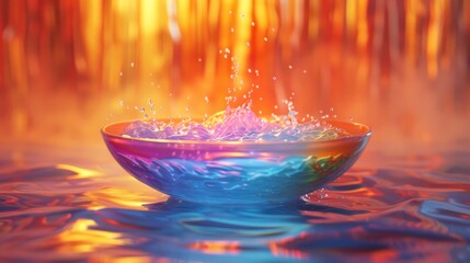 Fototapeta premium Splash of vibrant colors and fluid motion creating a dynamic abstract art piece with a mesmerizing and imaginative visual effect The image showcases a colorful and textural display of liquefaction