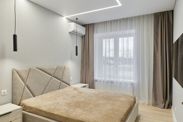 interior design. interior photography of an apartment for rent. One-room apartment with a simple and cozy design. High quality photo