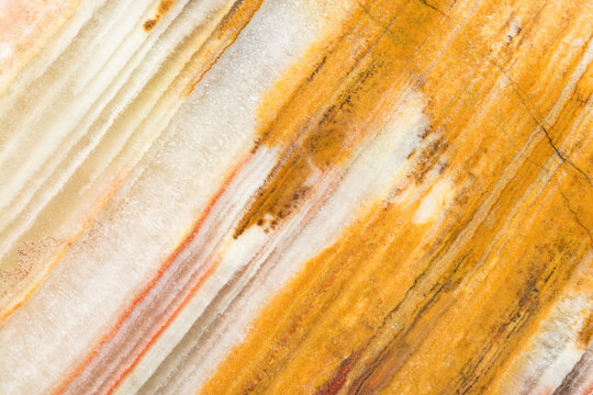 Macro Photograph of Layered Chalcedony with Parallel Banding