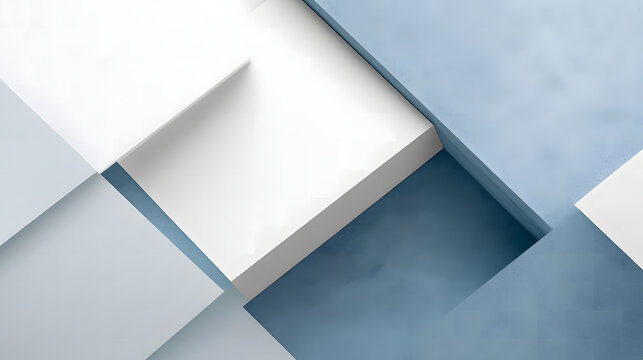 Modern White Frame on Textured Blue and White Abstract Geometric Background