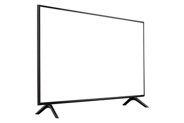 Smart TV with blank screen isolated on with background.