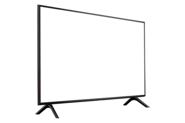 Smart TV with blank screen isolated on with background.