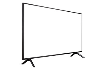 Smart TV with blank screen isolated on with background.