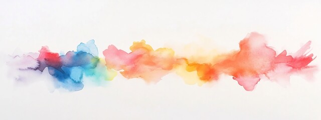 Fototapeta premium Vibrant Abstract Watercolor Splash of Colorful Paint on White Background