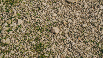 The Gravel Texture with Beautiful Green Accents in a Stunning Natural Landscape Setting