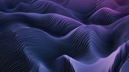 Naklejka premium Abstract Purple Waves Digital Landscape Design
