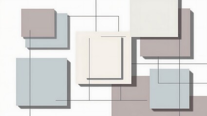 Abstract Geometric Composition of Squares and Lines