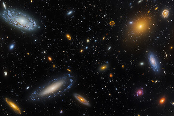 Fototapeta premium Mesmerizing Cosmic Landscape Featuring a Deep Purple Nebula and Stars.