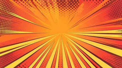 Fototapeta premium A dynamic burst of colors radiating outward, resembling a comic book explosion.