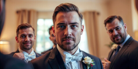 A groom is ready for his wedding