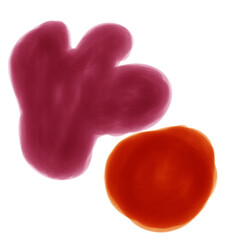 Red Orange Aquarelle Abstract Shapes